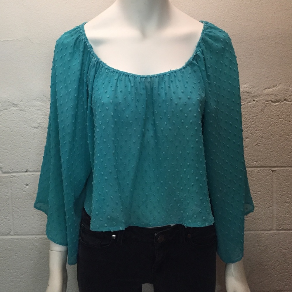 Gianni Bini Teal Flowy Top